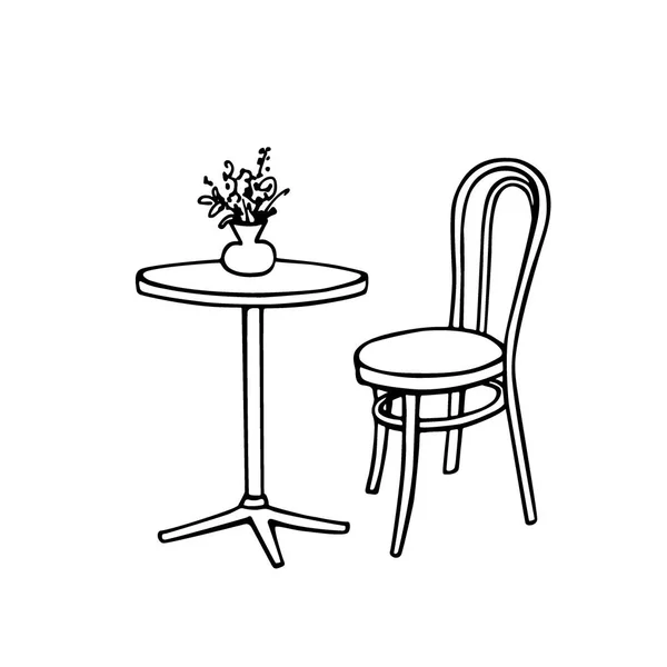 Cafe möbler illustration — Stock vektor