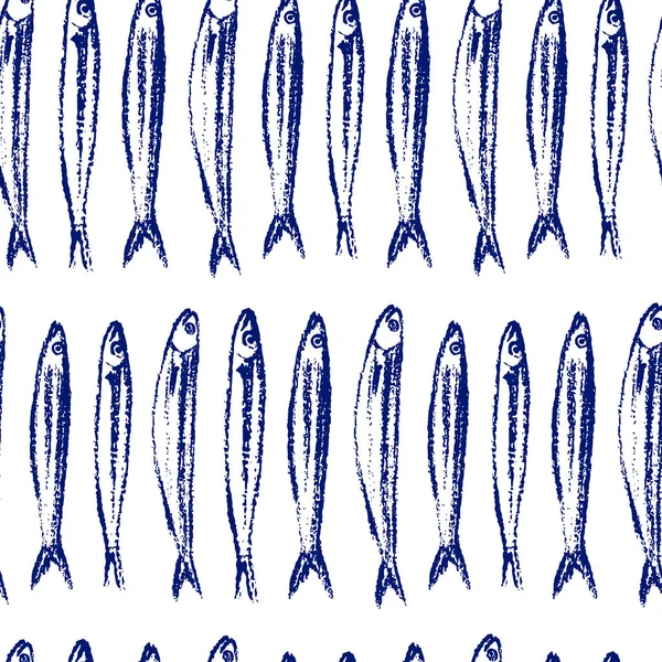 Modèle de poisson dessiné à la main — Image vectorielle