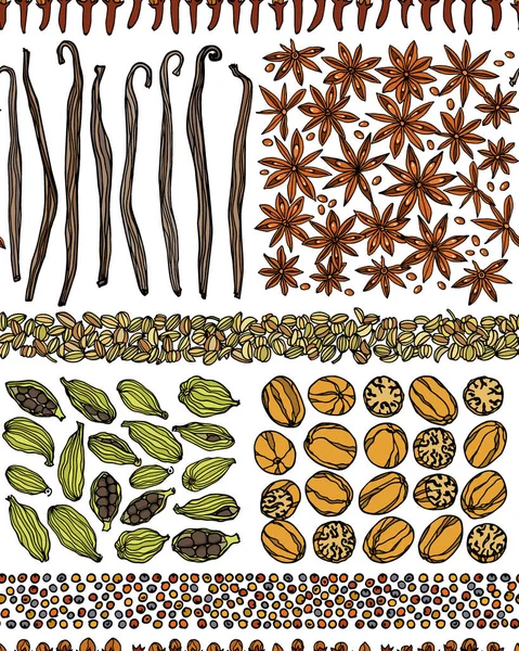 Padrão sem costura de especiarias —  Vetores de Stock