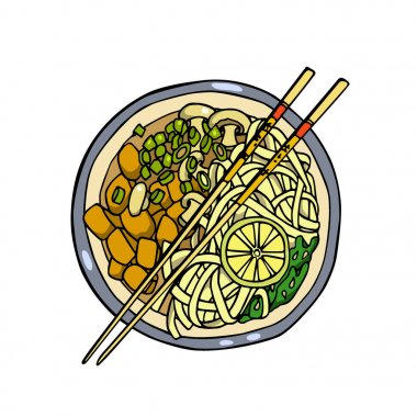 Elle çizilmiş Asya şehriye