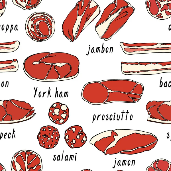 腌的肉模式 — 图库矢量图片