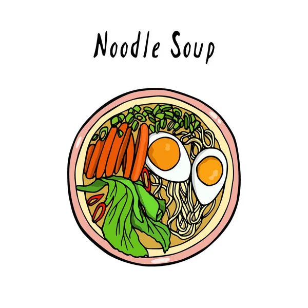 Hand drawn asian noodle — Stock Vector