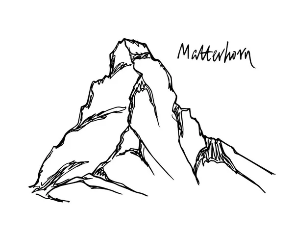 Sommet de montagne dessiné à la main — Image vectorielle