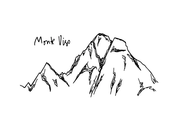 Picco di montagna disegnato a mano — Vettoriale Stock