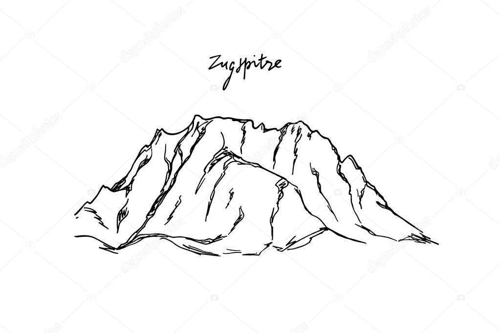 Hand drawn mountain peak