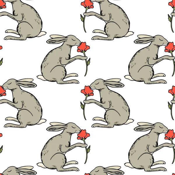 Кролики бесшовные — стоковый вектор