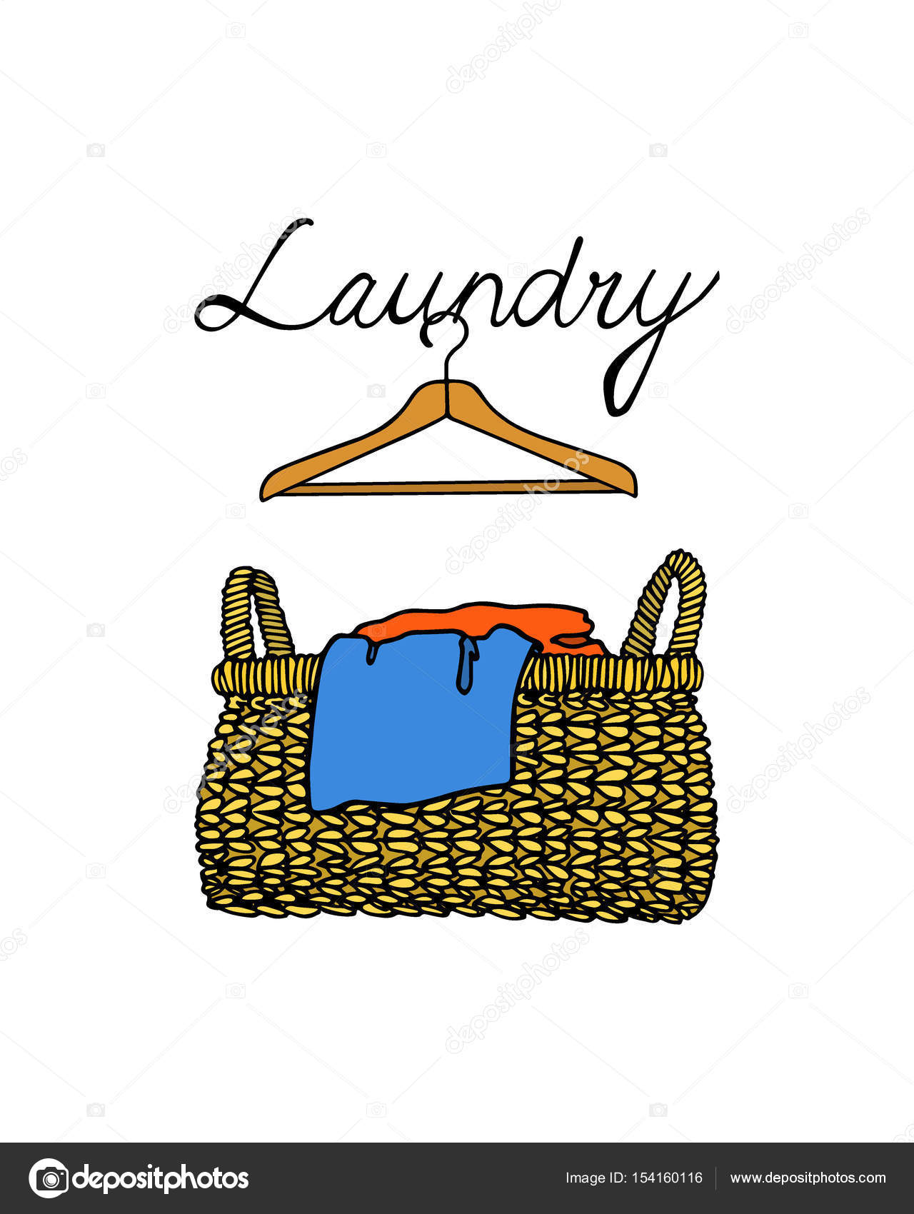 Laundry basket illustration Stock Vector Image by ©Ezhevica 154160116