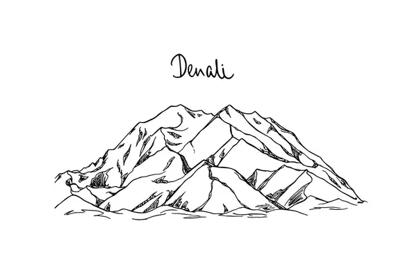 Pico de montaña dibujado a mano — Vector de stock