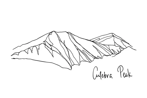 Pico de montaña dibujado a mano — Vector de stock