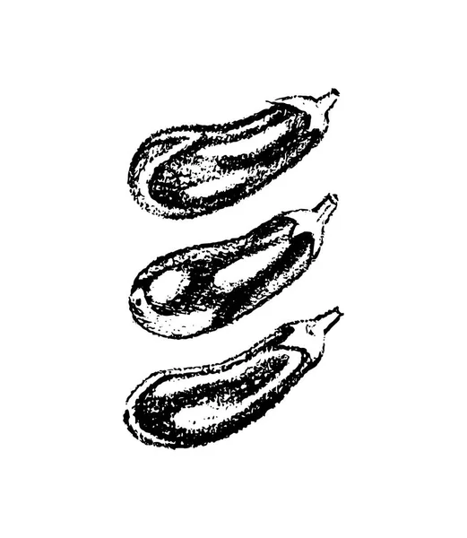 Hand getrokken aubergines — Stockvector