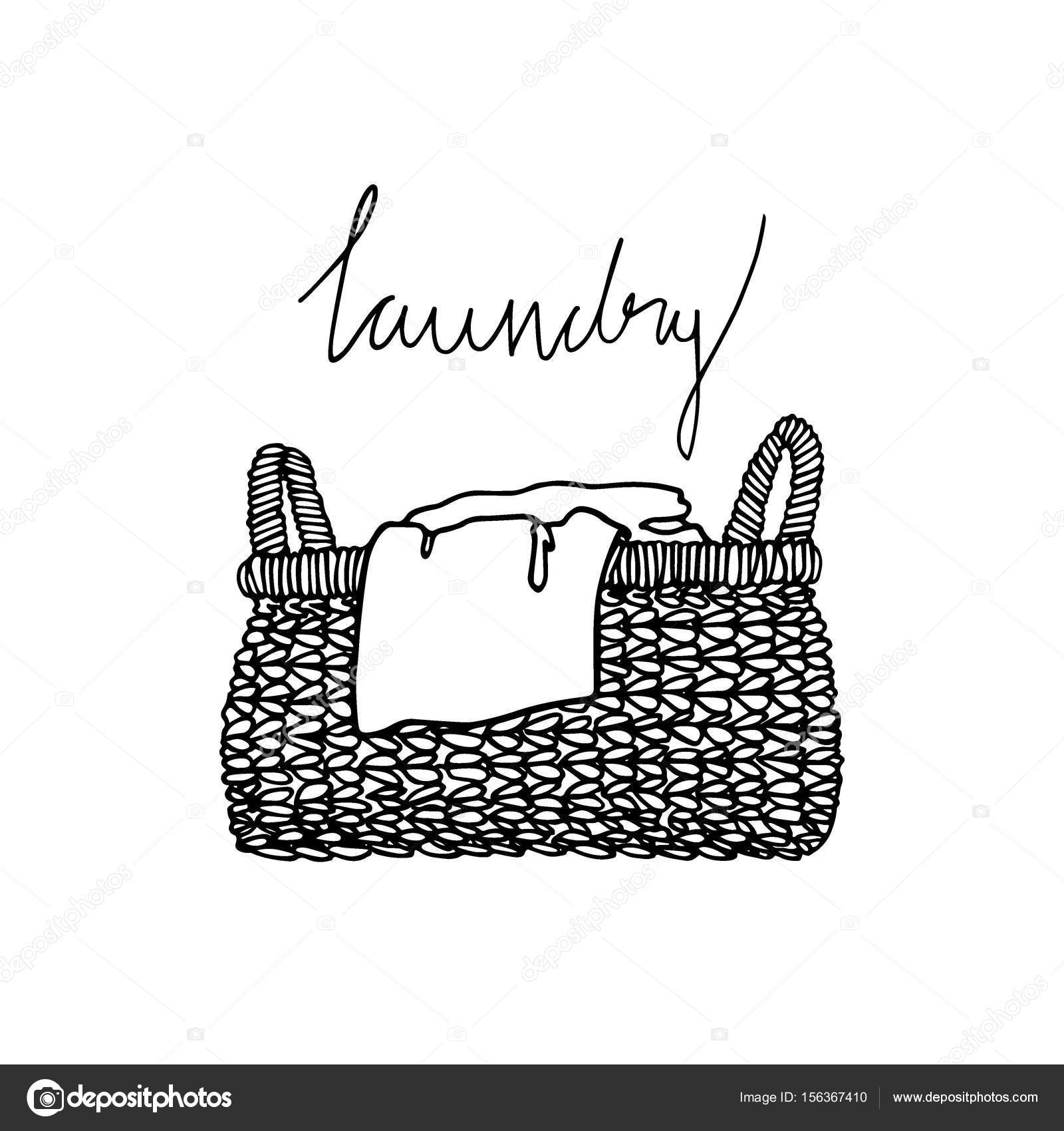 Laundry basket illustration Stock Vector Image by ©Ezhevica 156367410