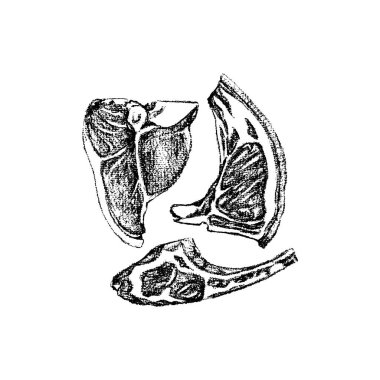 Elle çizilmiş çiğ et