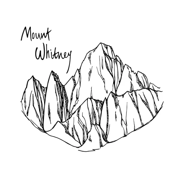 Pico de montanha desenhado à mão — Vetor de Stock