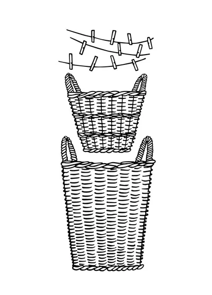 Ілюстрація пральню корзини — стоковий вектор