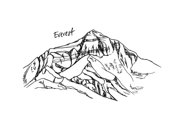 Sommet de montagne dessiné à la main — Image vectorielle