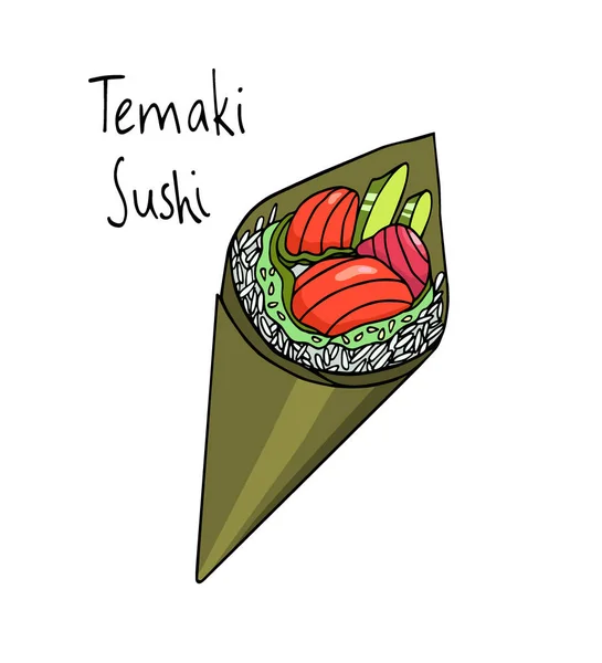 Sushi dibujado a mano — Vector de stock