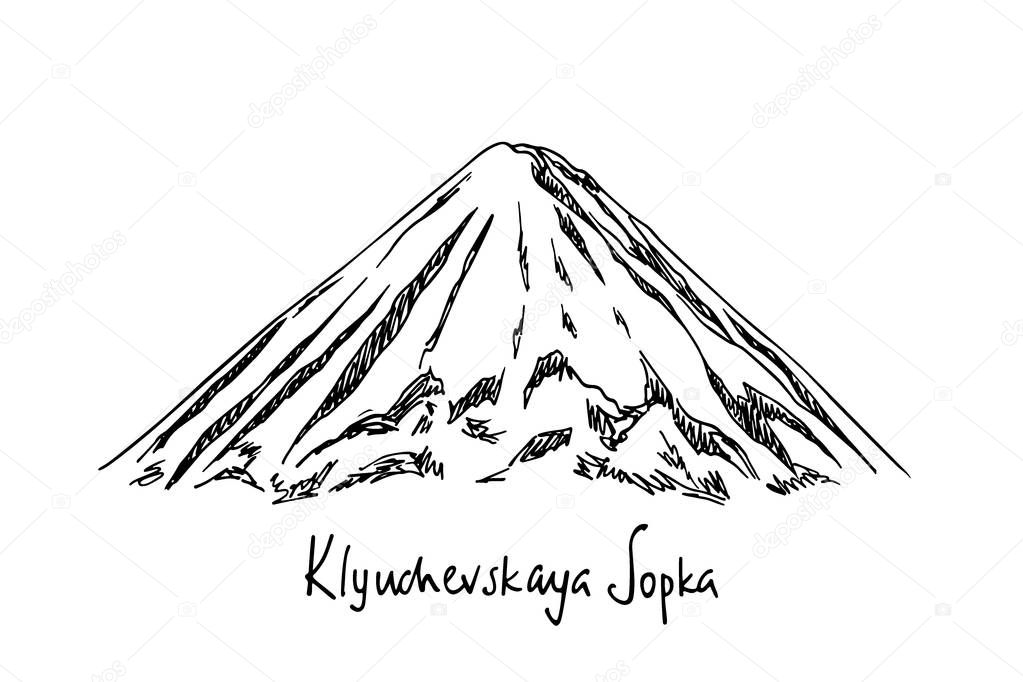 Hand drawn mountain peak