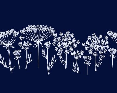 Elle çizilmiş kır çiçeği deseni