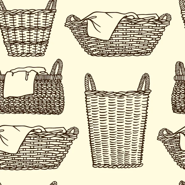 Laundry baskets pattern — Stock Vector
