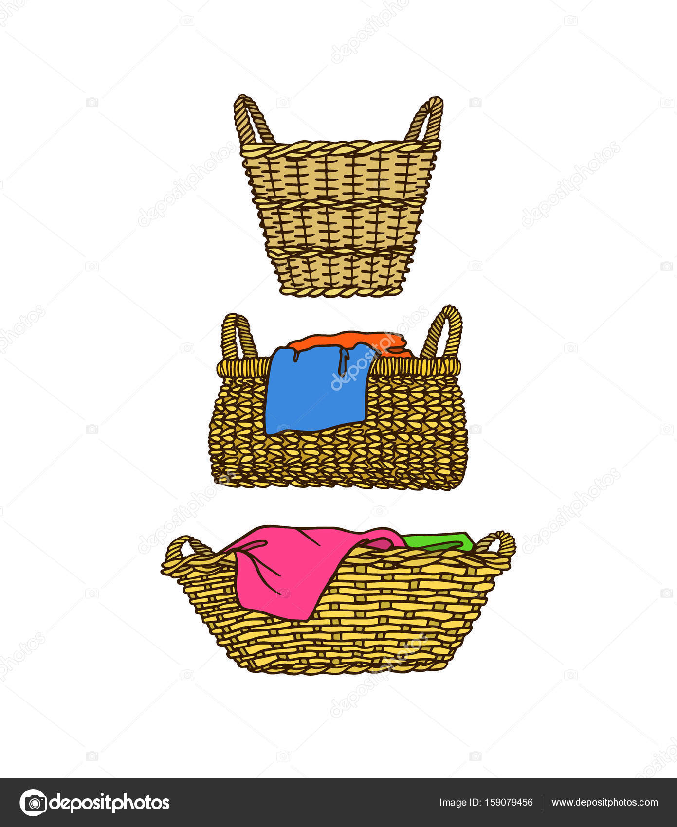 Laundry basket illustration Stock Vector Image by ©Ezhevica 159079456