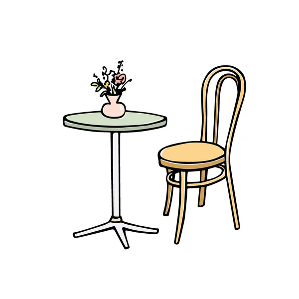 Café meubilair illustratie — Stockvector