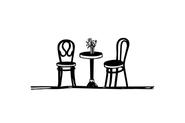 Illustration de meubles Cafe — Image vectorielle