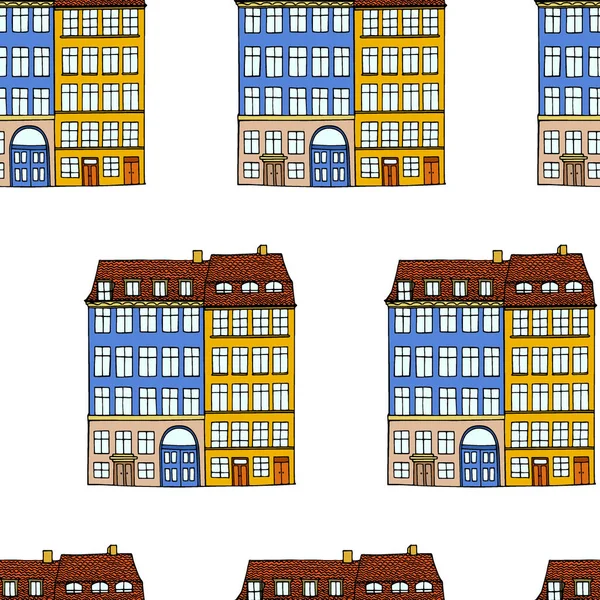 Houses seamless pattern