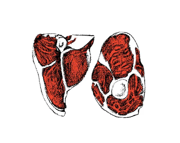 Elle çizilmiş çiğ et