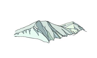 Elle çizilmiş dağ tepe