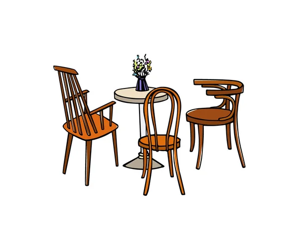Illustration de meubles Cafe — Image vectorielle