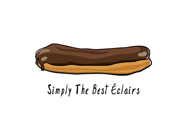 Eclair desenhado à mão — Vetor de Stock