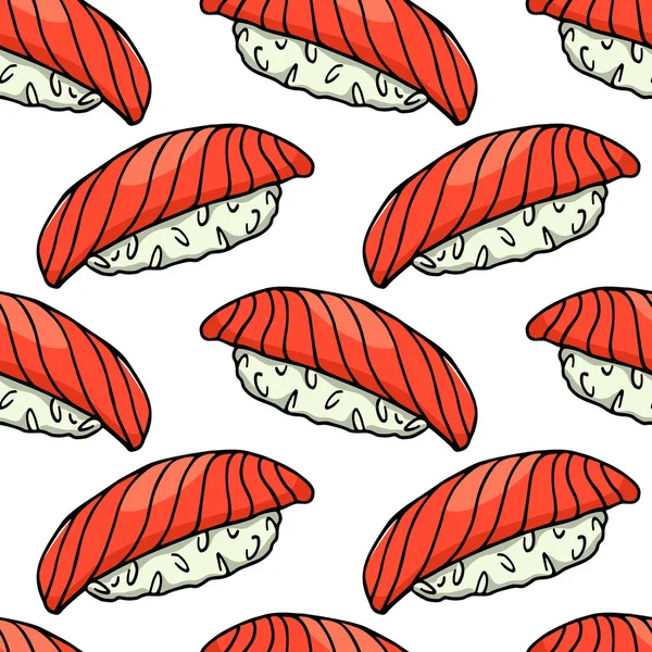 Nahtloses Sushi-Muster — Stockvektor