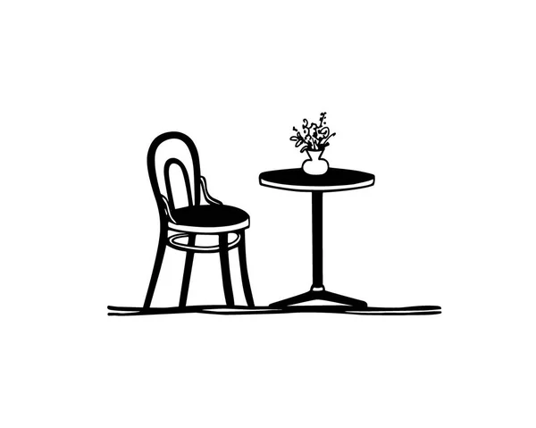 Muebles de café ilustración — Archivo Imágenes Vectoriales