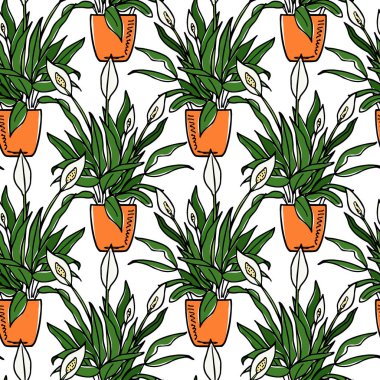 Houseplants seamless modeli