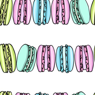 Elle çizilmiş macarons desen