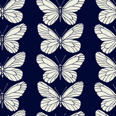 Elle çizilmiş kelebekler desen