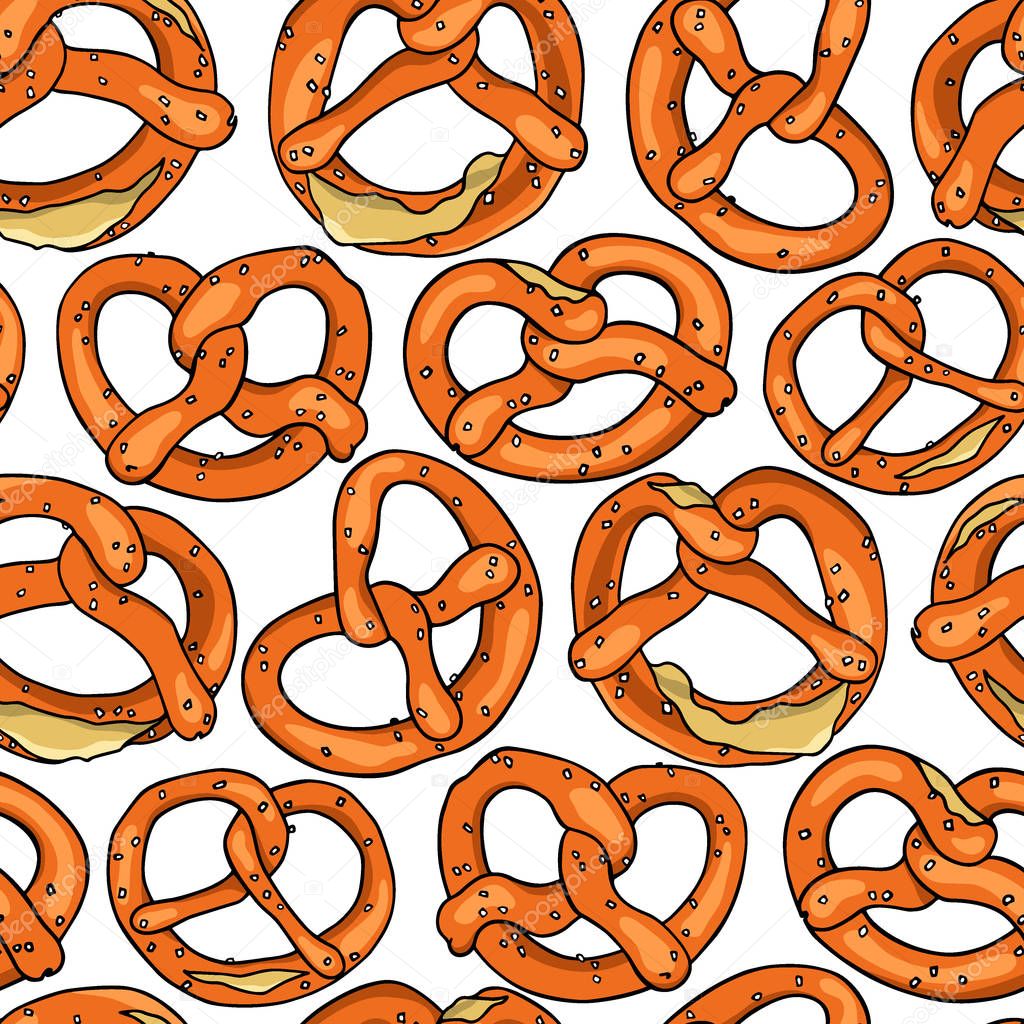 Hand drawn bretzels pattern