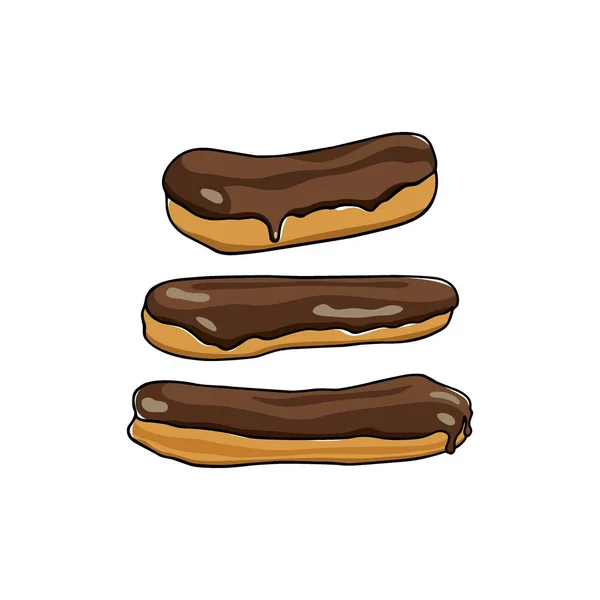 Hand drawn eclairs — Stock Vector
