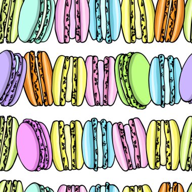 Elle çizilmiş macarons desen