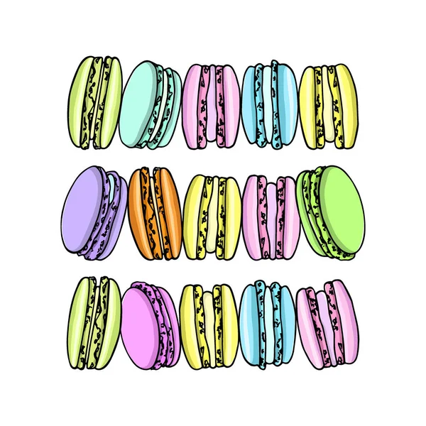 Handgezeichnete Macarons — Stockvektor