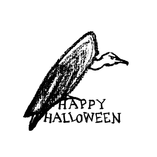 Cartão de Halloween desenhado à mão — Vetor de Stock