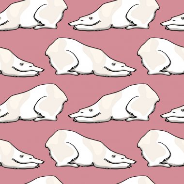 Kutup ayıları vektör seamless modeli el ile çizilmiş