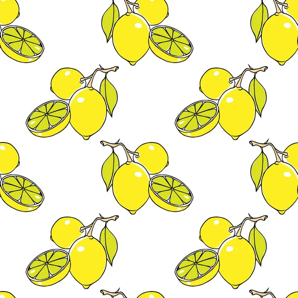 Patrón vectorial con limones — Vector de stock
