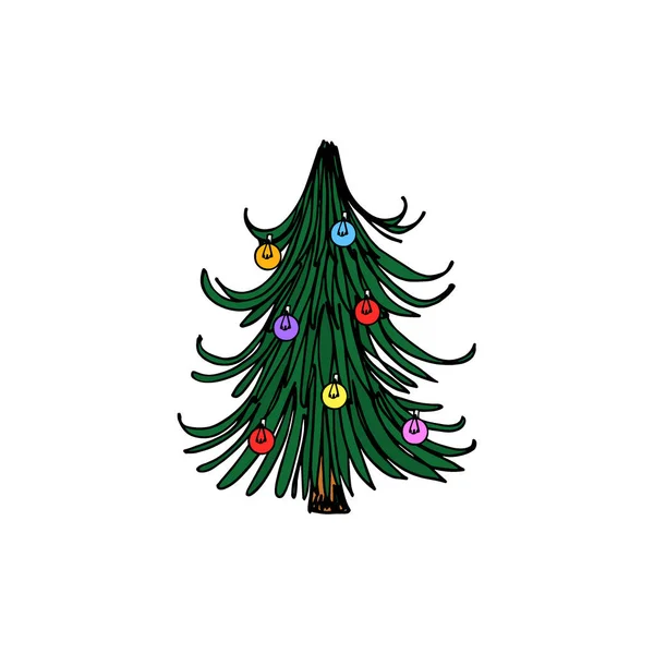 Árbol de Navidad dibujado a mano — Vector de stock