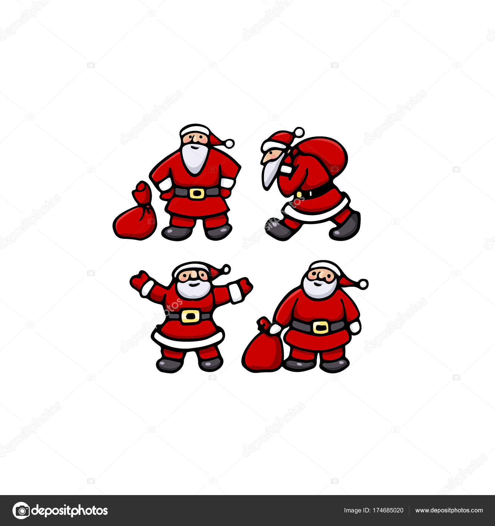 Images Santa Claus Easy To Draw Hand Drawn Santa Claus