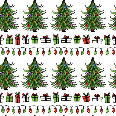 Noel Dikişsiz desen vektör