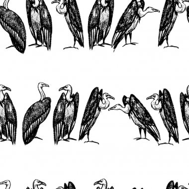 Elle çizilmiş akbabalar desen