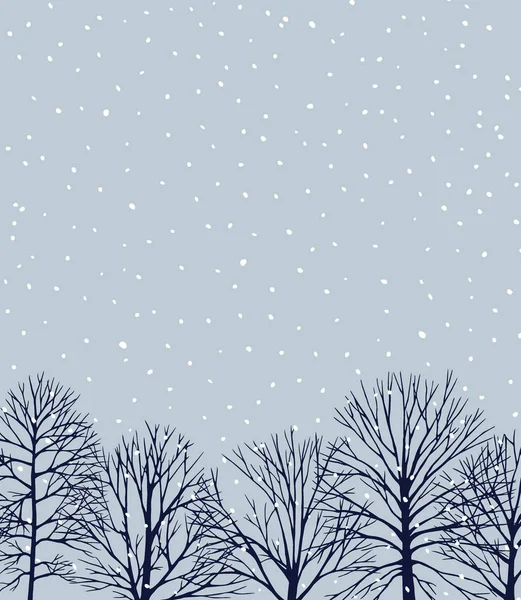 Paysage d'hiver dessiné main — Image vectorielle