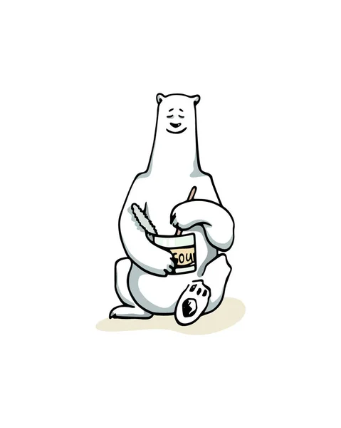 Scheda vettoriale con orso polare disegnato a mano — Vettoriale Stock