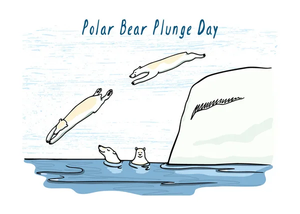 Illustration du jour du plongeon de l'ours polaire — Image vectorielle